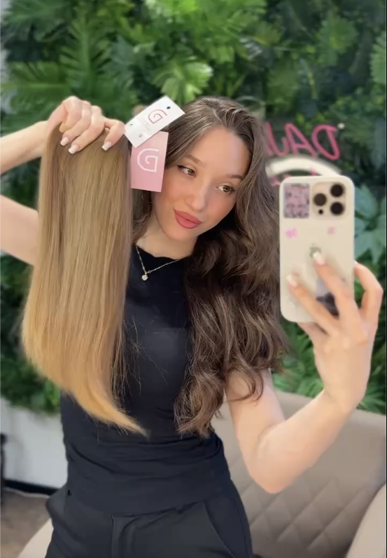 DAJMUR Slavic natural hair extensions #2492 - Medium blonde, 20 in (50 cm)