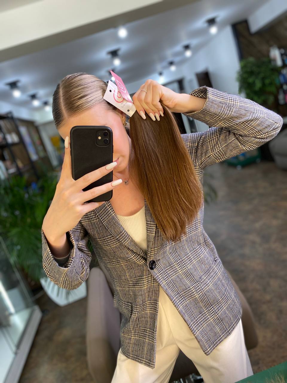 DAJMUR Slavic natural hair extensions #1558 - Dark blonde, 17 in (43 cm)