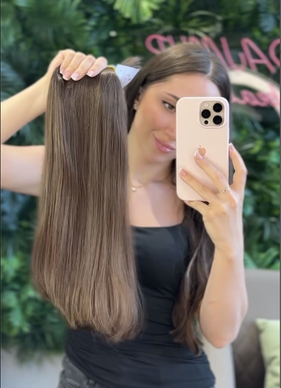 DAJMUR Slavic natural hair extensions #2417 - Dark blonde, 22 in (55 cm)