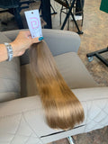DAJMUR Slavic natural hair extensions #880 - Medium blonde, 18 in (45 cm)
