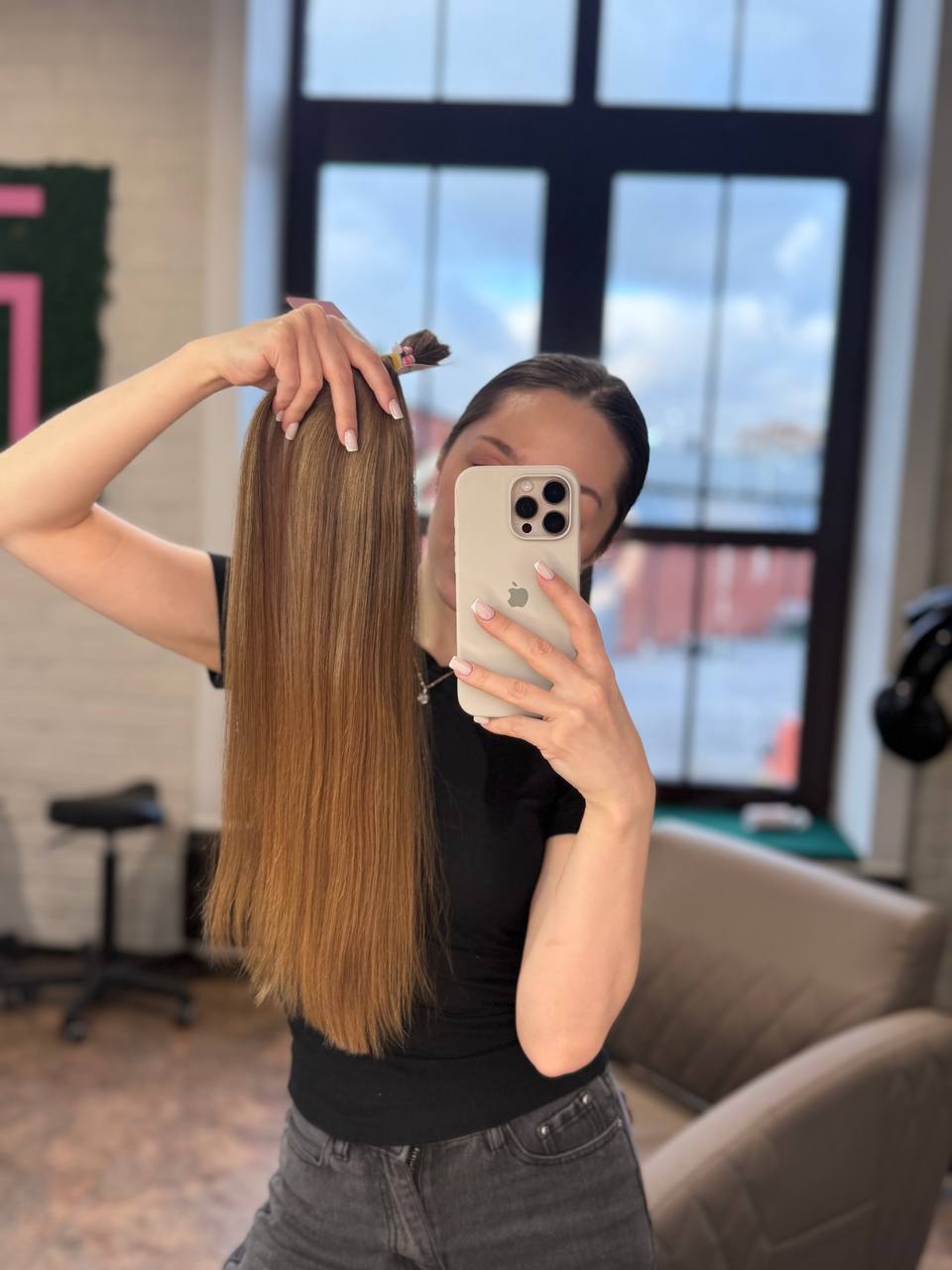 DAJMUR Slavic natural hair extensions #2480 - Medium blonde, 22 in (55 cm)