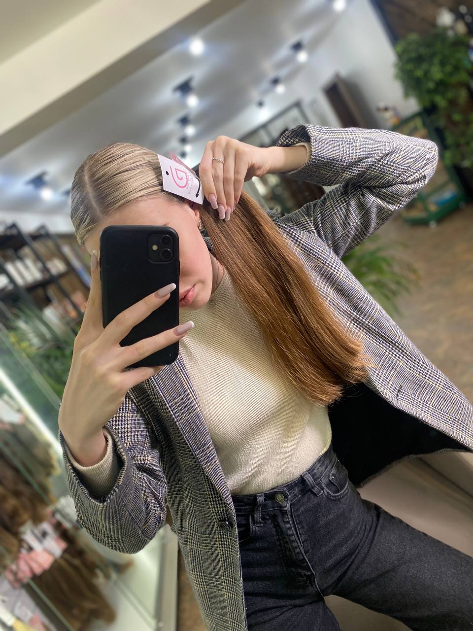 DAJMUR Slavic natural hair extensions #1516 - Medium blonde, 18 in (45 cm)