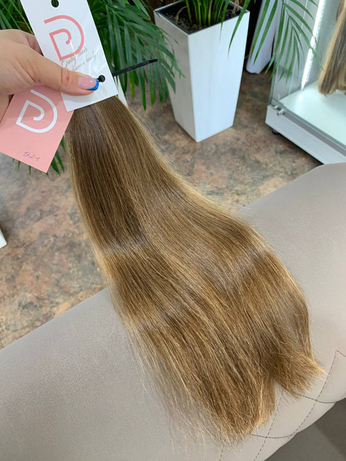 DAJMUR Slavic natural hair extensions #1221 - Medium blonde, 18 in (44 cm)