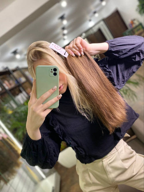 DAJMUR Slavic natural hair extensions #1393 - Dark blonde, 18 in (46 cm)