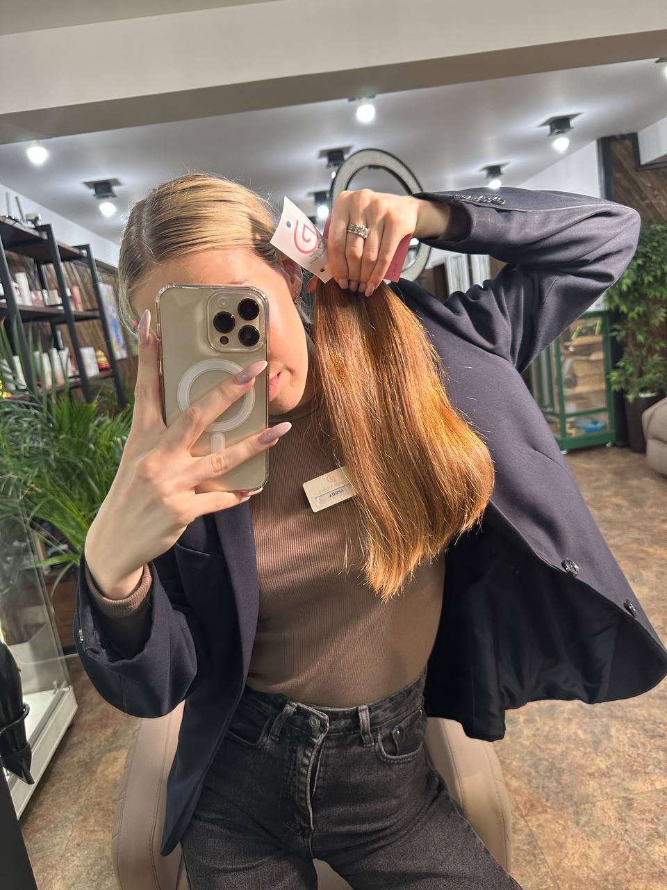 DAJMUR Slavic natural hair extensions #1660 - Medium blonde, 16 in (40 cm)