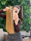 DAJMUR Slavic natural hair extensions #2438 - Light blonde, 22 in (57 cm)