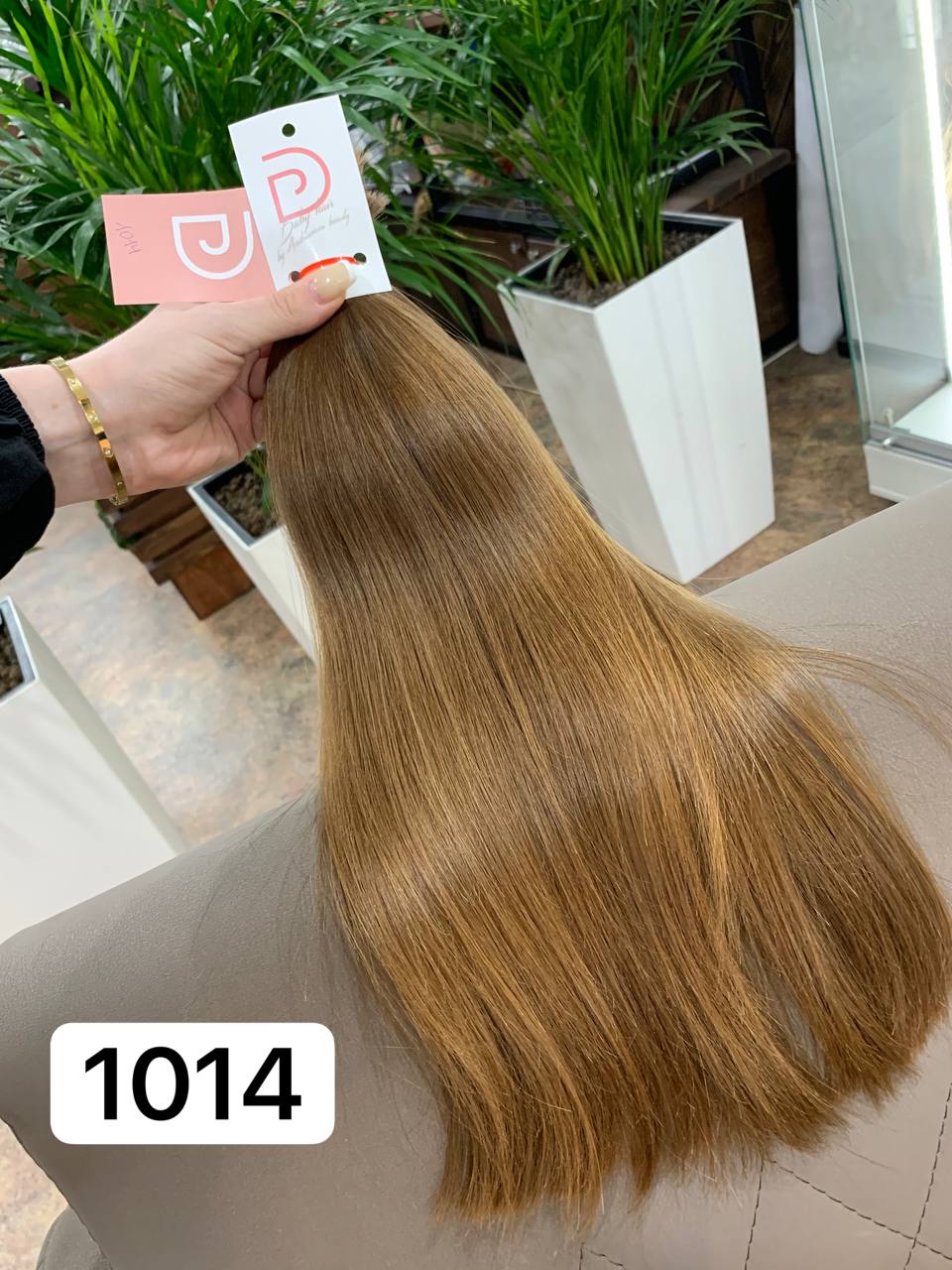 DAJMUR Slavic natural hair extensions #1014 - Medium blonde, 17 in (44 cm)