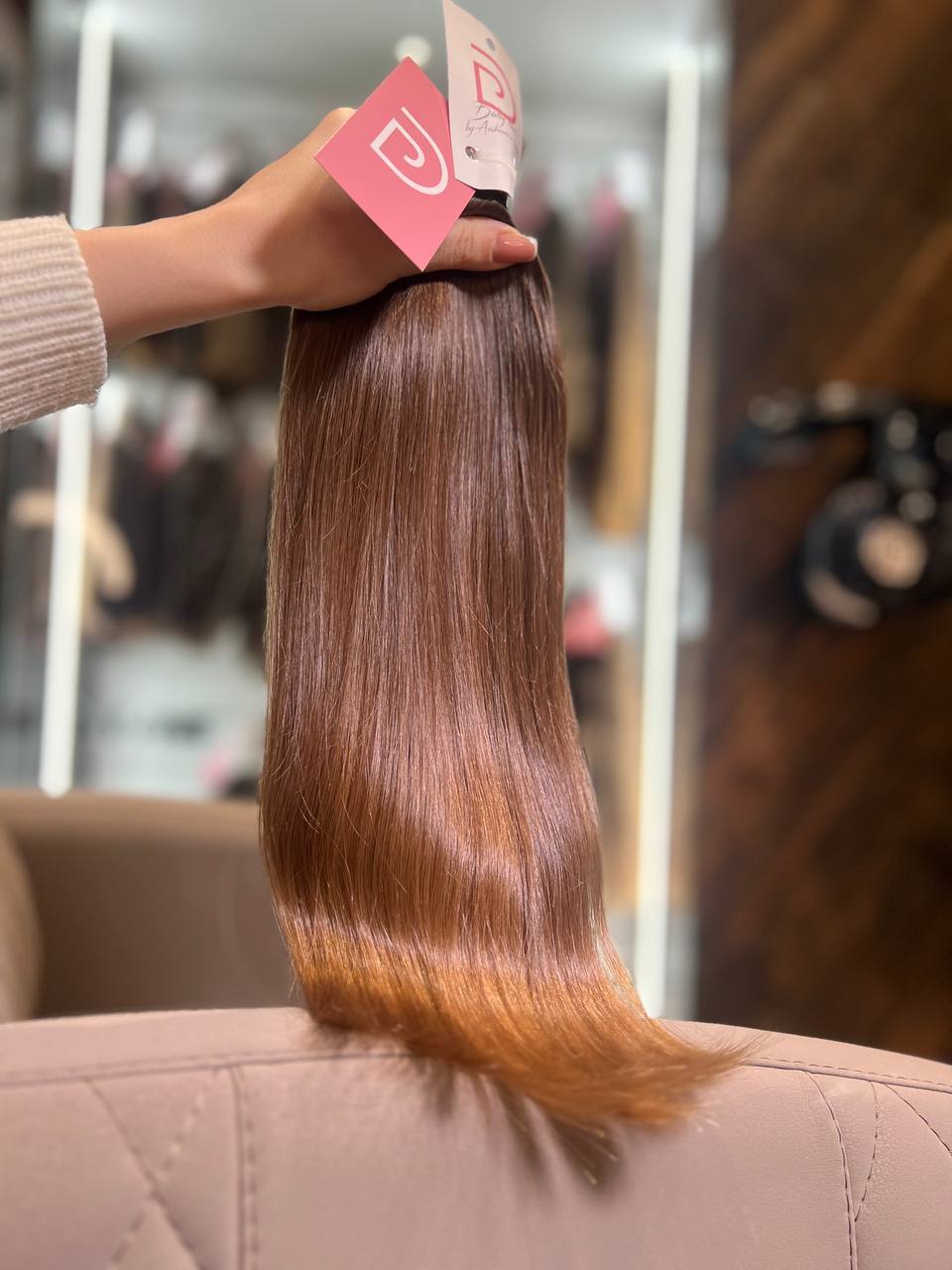 DAJMUR Slavic natural hair extensions #2078 - Dark blonde, 16 in (4 cm)