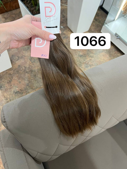 DAJMUR Slavic natural hair extensions #1066 - Dark blonde, 17 in (43 cm)
