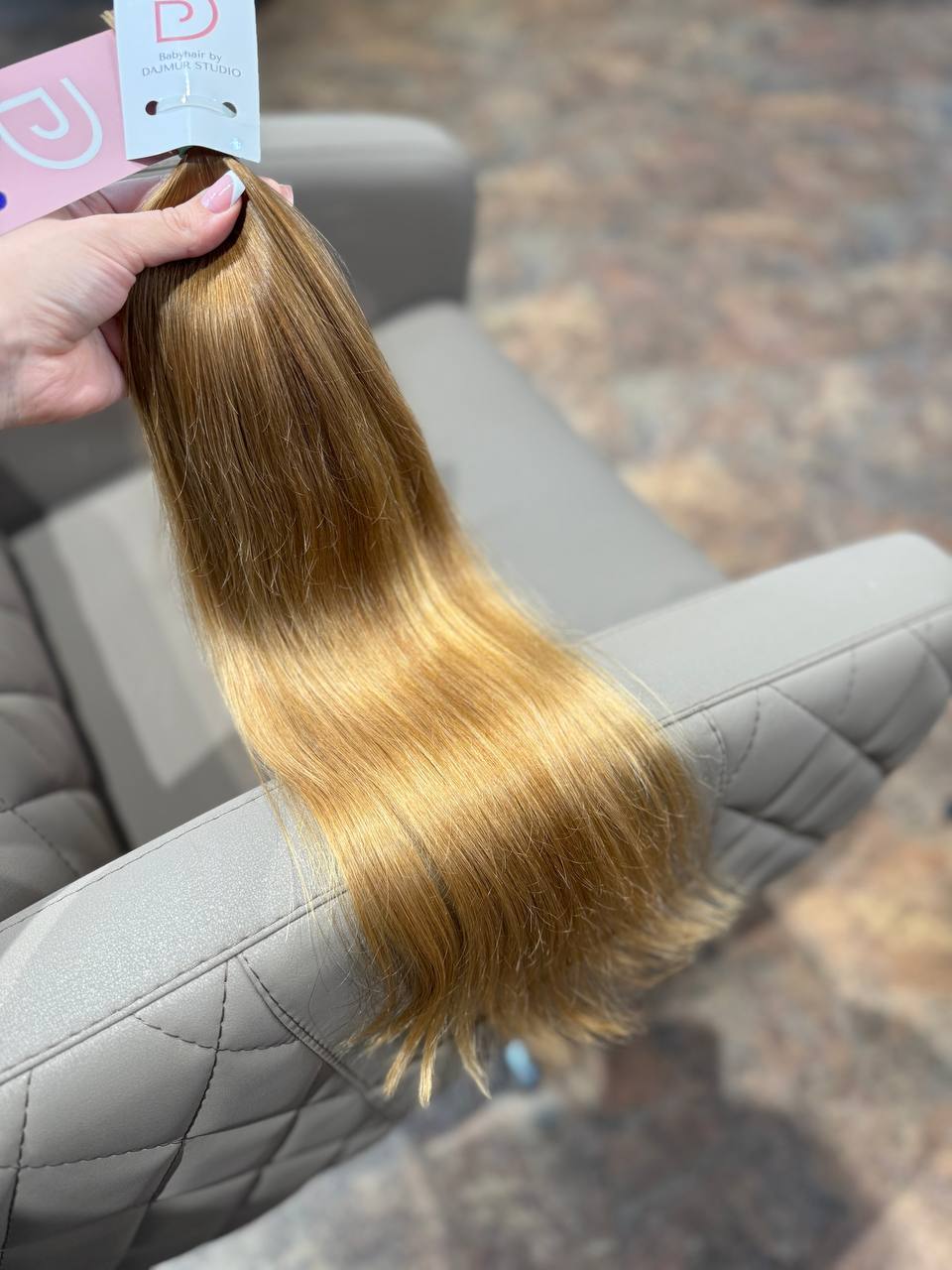DAJMUR Slavic natural hair extensions #2418 - Light blonde, 20 in (50 cm)