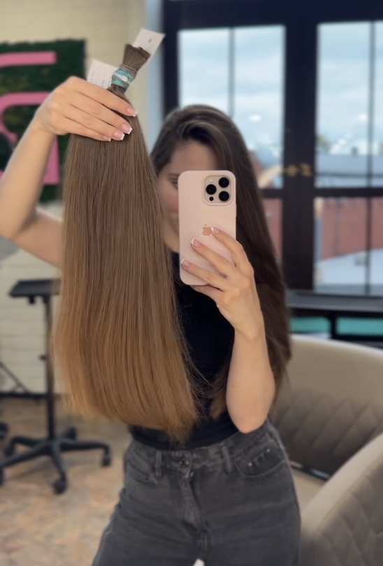 DAJMUR Slavic natural hair extensions #2432 - Medium blonde, 20 in (51 cm)