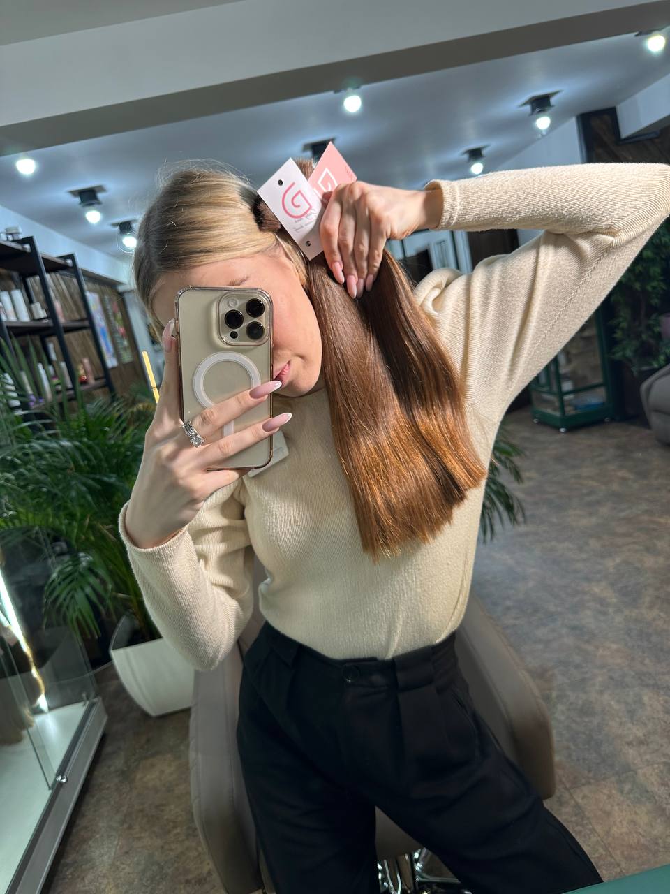 DAJMUR Slavic natural hair extensions #1706 - Medium blonde, 16 in (41 cm)