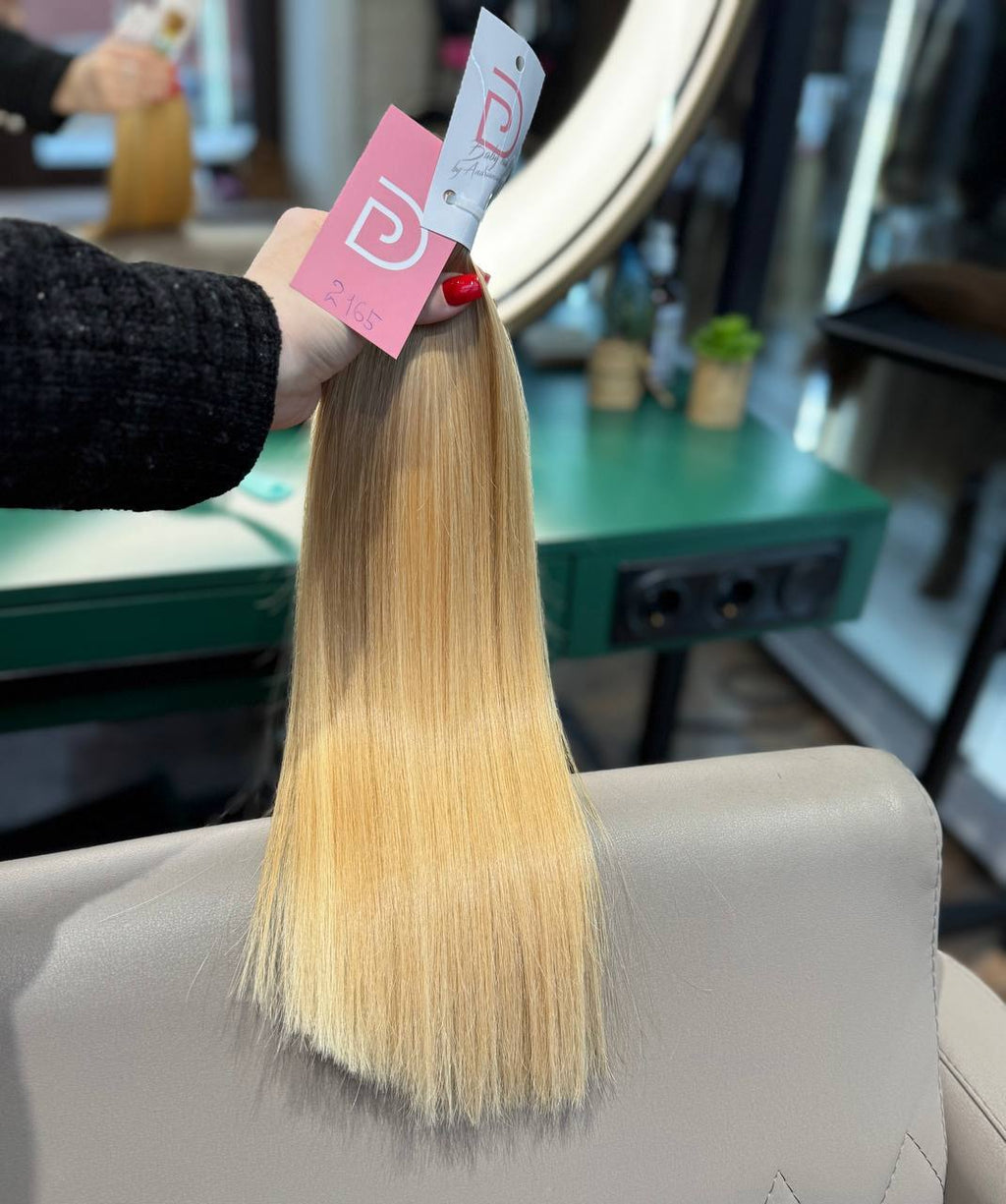 DAJMUR Slavic natural hair extensions #2165 - Blonde, 17 in (44 cm)